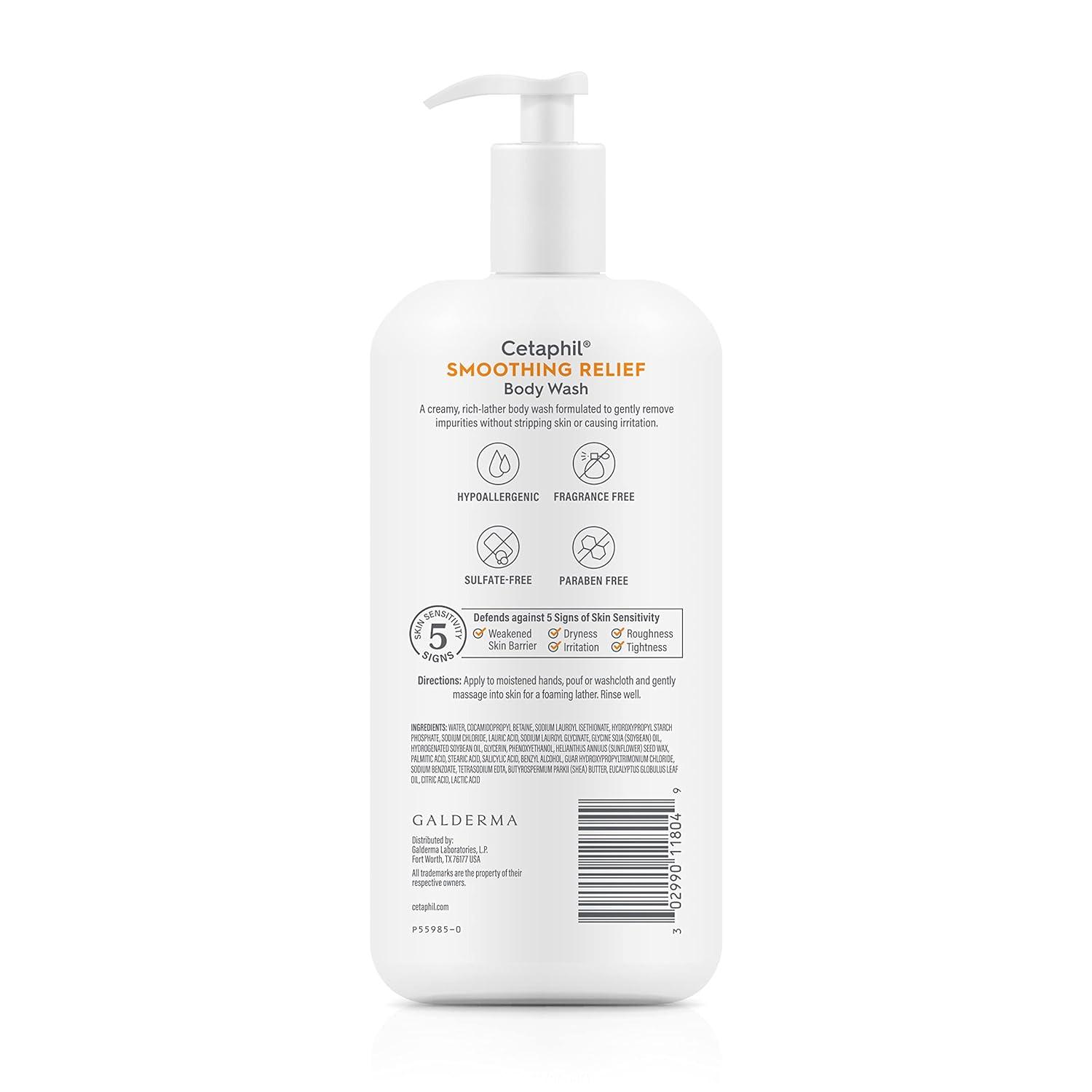Cetaphil Ultra Gentle Relaxing Body Wash, For Dry to Normal, Sensitive Skin, 16.9oz, with Aloe Vera, Calendula, Vitamin B5, Hypoallergenic, Dermatologist Tested(20 Fl Oz (Pack of 2))