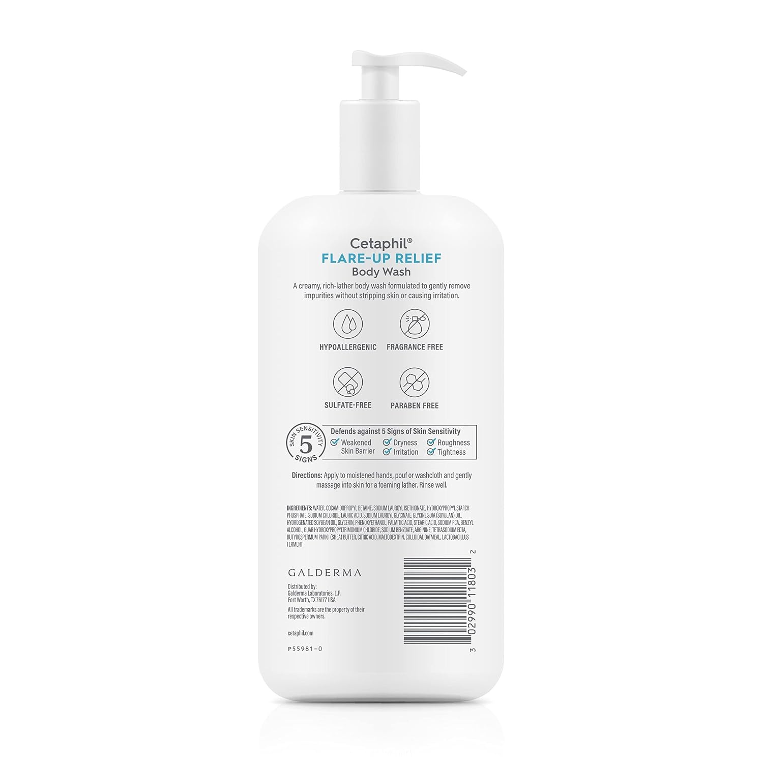 Cetaphil Flare-Up Relief Body Wash with Colloidal Oatmeal to Help Soothe and Condition Ultra-Dry, Stressed, Sensitive Skin, 20 oz(Unscented)