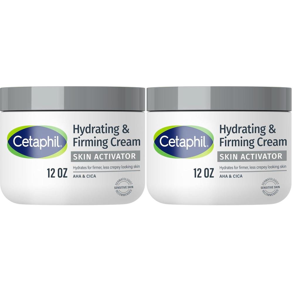 Cetaphil Skin Activator Hydrating & Firming Body Cream 12oz, Mandelic Acid (AHA) and Centella Asiatica (CICA) Cream, Hydrates and Firms Aging Skin, Anti-Aging Skincare, 12 oz(12 Ounce (Pack of 2))