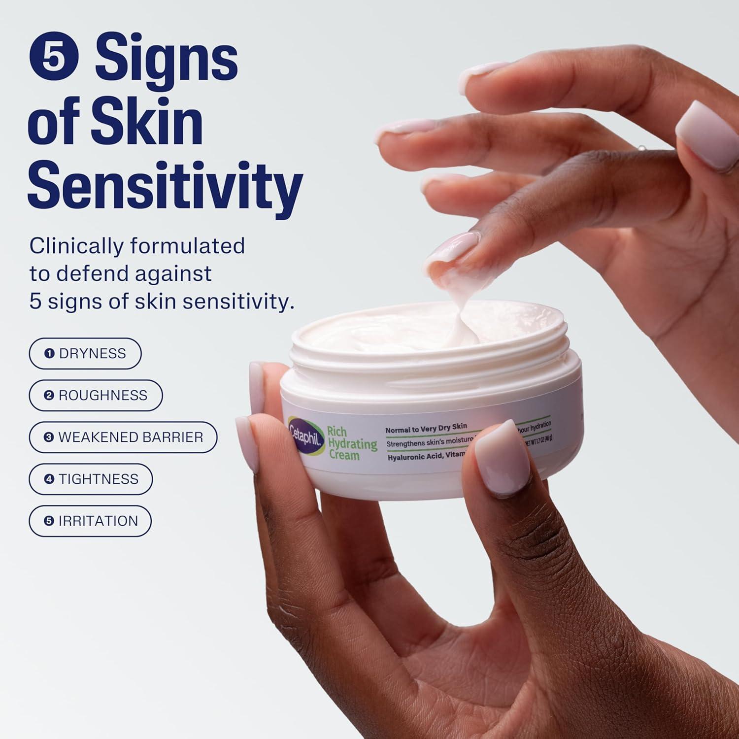 CETAPHIL Rich Hydrating Night Cream For Face, With Hyaluronic Acid, 1.7 oz, Moisturizing Cream For Dry To Very Dry Skin, No Added Fragrance, (Packaging May Vary)(1.7 Ounce (Pack of 1))