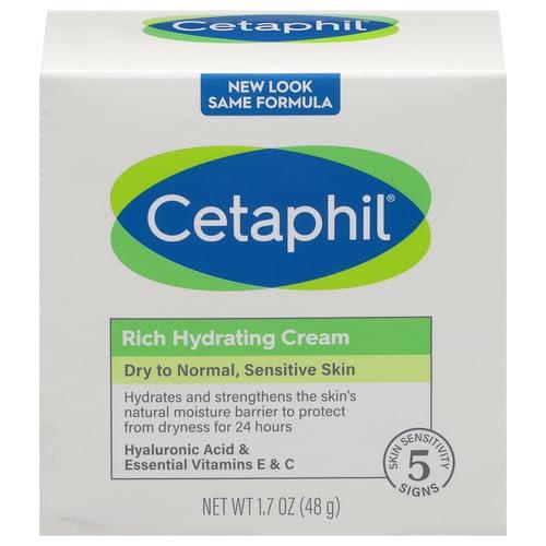 CETAPHIL Rich Hydrating Night Cream For Face, With Hyaluronic Acid, 1.7 oz, Moisturizing Cream For Dry To Very Dry Skin, No Added Fragrance, (Packaging May Vary)(1.7 Ounce (Pack of 12))