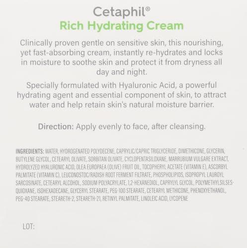 CETAPHIL Rich Hydrating Night Cream For Face, With Hyaluronic Acid, 1.7 oz, Moisturizing Cream For Dry To Very Dry Skin, No Added Fragrance, (Packaging May Vary)(1.7 Ounce (Pack of 12))