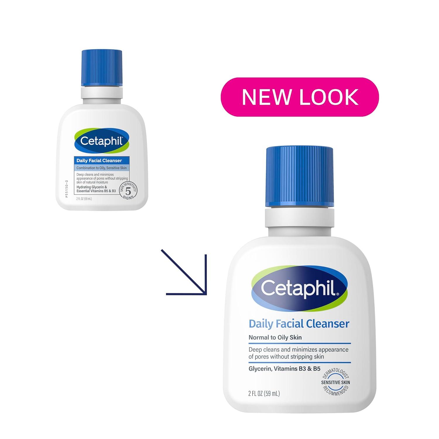 Cetaphil Face Wash, Daily Facial Cleanser for Sensitive, Combination to Oily Skin, 20 oz, Gentle Foaming, Soap Free, Hypoallergenic(2 oz (Pack of 12))