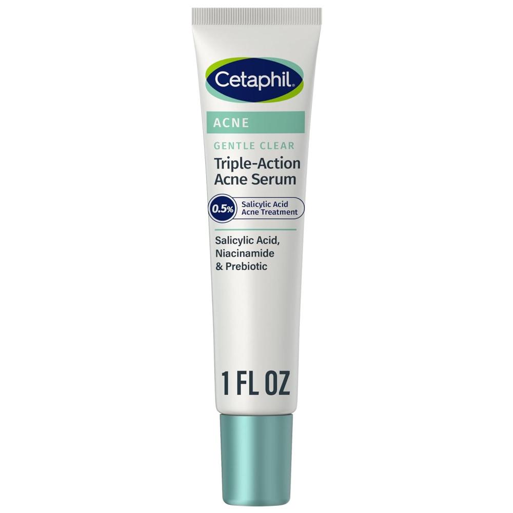 Cetaphil Gentle Clear Complexion-Clearing BPO Acne Cleanser with 2.6% Benzoyl Peroxide, Creamy and Soothing for Sensitive Skin, Suitable for All Skin Types, 4.2oz(Serum)
