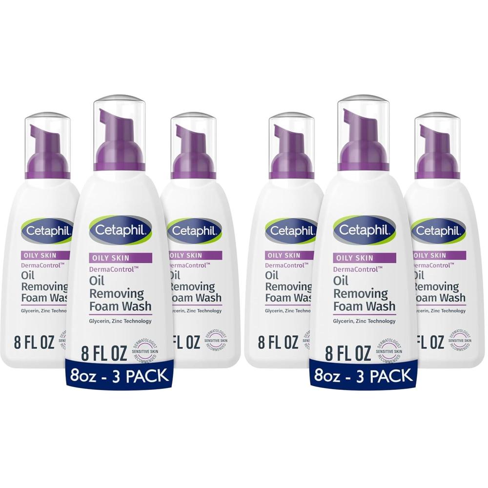 Cetaphil Pro Oil Removing Foam Wash, Foaming Facial Cleanser, Fragrance Free Formula Suitable for Sensitive Skin, 8 Fluid Ounce (Pack of 3)(8 Fl Oz (Pack of 6))