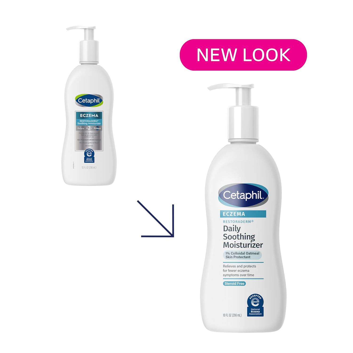 CETAPHIL RESTORADERM Soothing Moisturizer, For Eczema Prone Skin, 10 fl oz, For Dry, Itchy, Irritated Skin, 24Hr Hydration, No Added Fragrance, Doctor Recommended Sensitive Skincare Brand(Unscented)