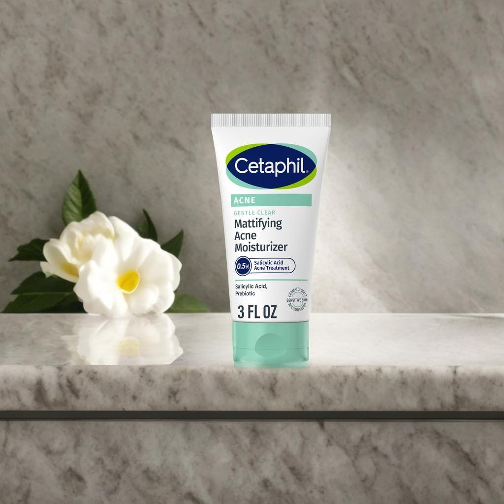 Cetaphil Gentle Clear Complexion-Clearing BPO Acne Cleanser with 2.6% Benzoyl Peroxide, Creamy and Soothing for Sensitive Skin, Suitable for All Skin Types, 4.2oz(Moisturizer)