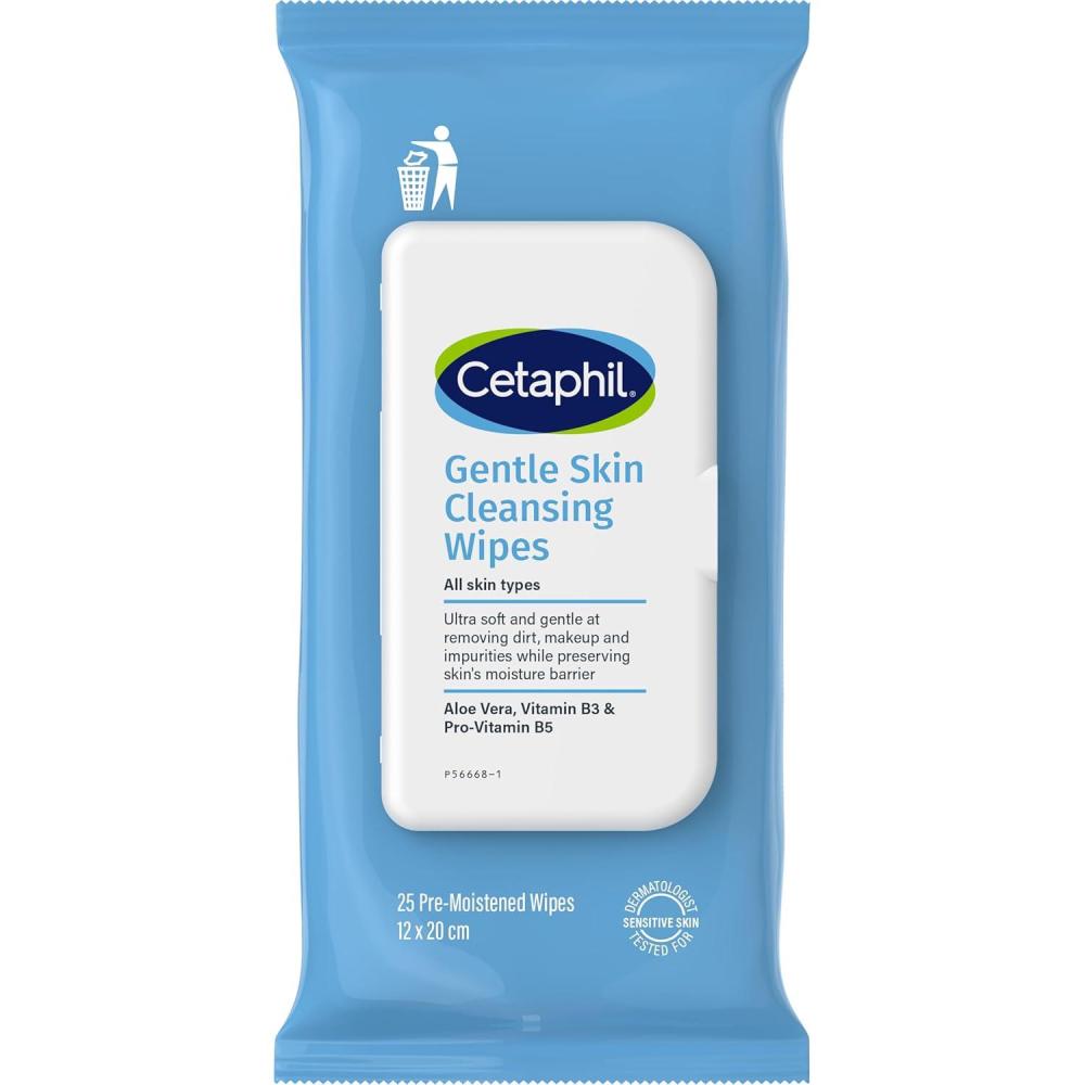 Cetaphil Face and Body Wipes, Gentle Skin Cleansing Cloths, 50 Count, Twin Pack, for Dry, Sensitive Skin, Flip Top Closure, Great for the Gym, Travel, in the Car, Hypoallergenic, Fragrance Free(OLD Face Wipes (Pack of 3))