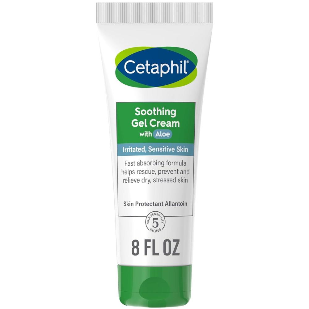 Cetaphil Soothing Gel-Cream with Aloe Instantly Soothes and Hydrates Sensitive Skin, Fragrance and Paraben Free, 8 oz(8 Ounce (Pack of 1))
