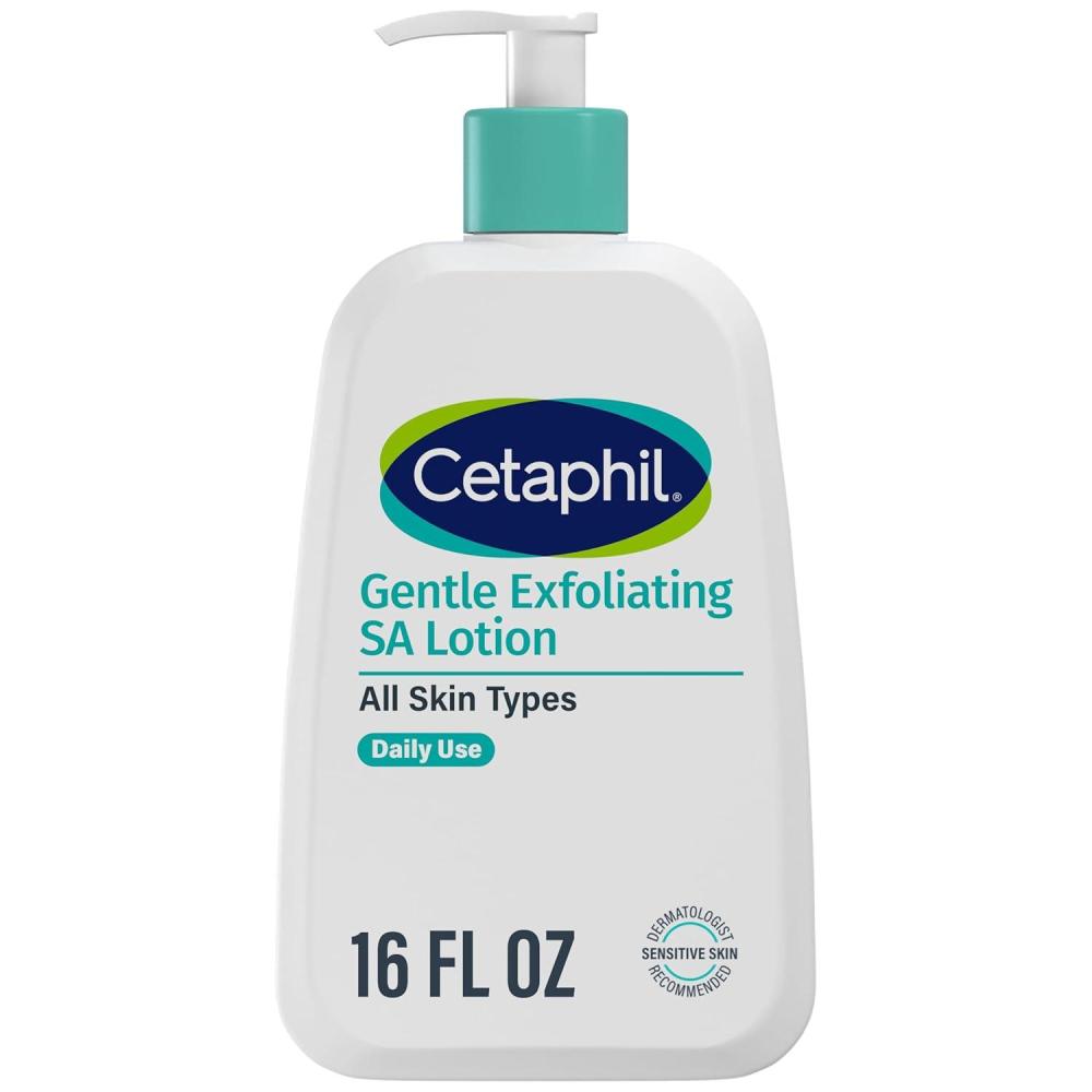 Cetaphil Gentle Exfoliating SA Lotion, Lightweight Moisturizer for All Skin Types, 8 Oz Pump Bottle, Salicylic Acid, Mandelic Acid & Gluconolactone, Gently Exfoliates, Dermatologist Recommended Brand(16 Fl Oz (Pack of 1))