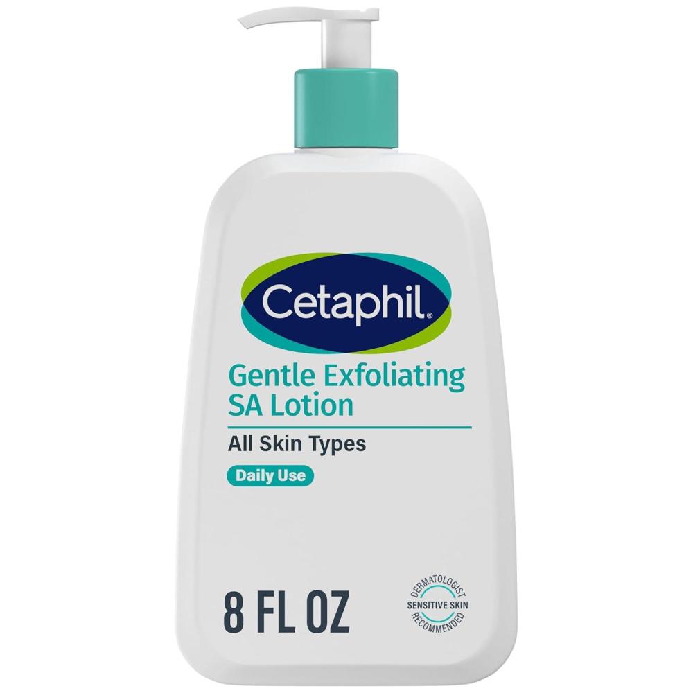 Cetaphil Gentle Exfoliating SA Lotion, Lightweight Moisturizer for All Skin Types, 8 Oz Pump Bottle, Salicylic Acid, Mandelic Acid & Gluconolactone, Gently Exfoliates, Dermatologist Recommended Brand(8 Fl Oz (Pack of 1))