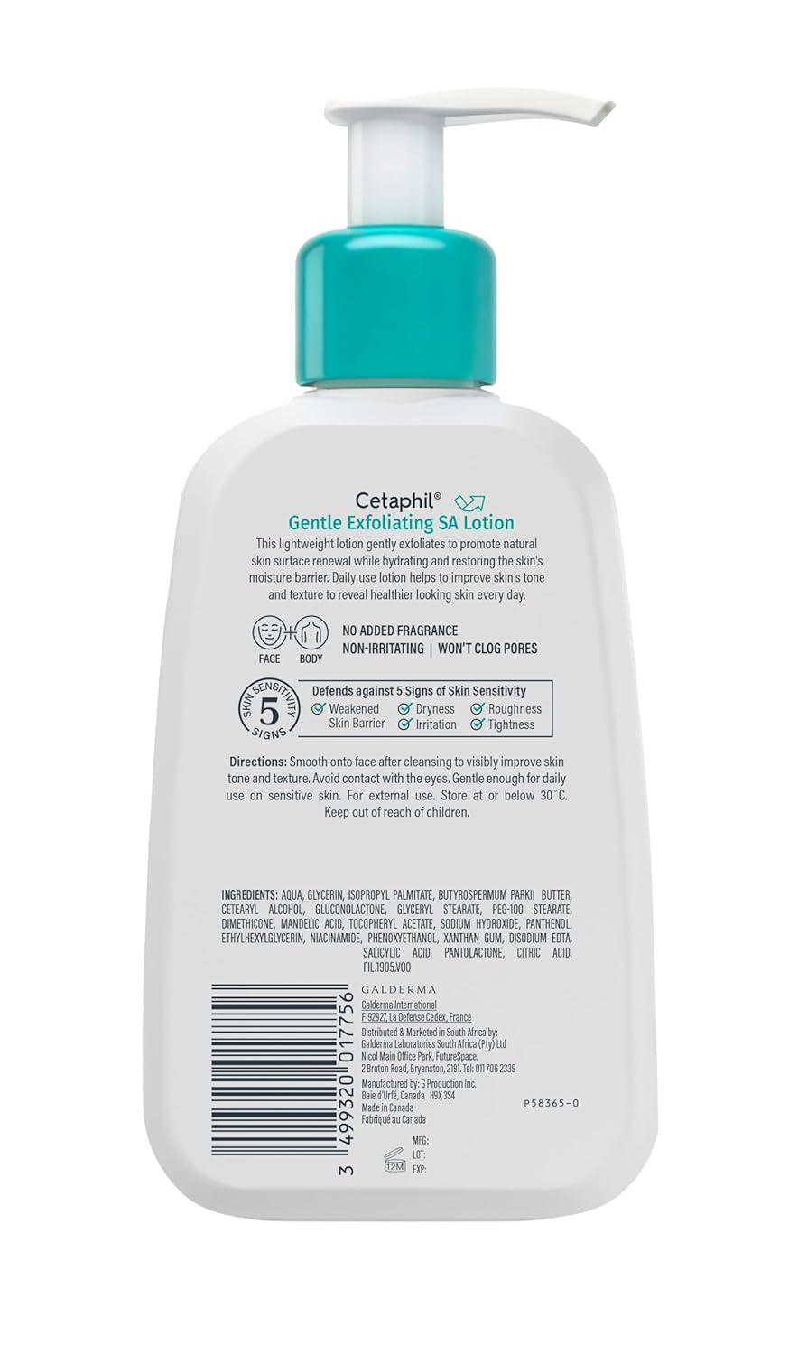 Cetaphil Gentle Exfoliating SA Lotion, Lightweight Moisturizer for All Skin Types, 8 Oz Pump Bottle, Salicylic Acid, Mandelic Acid & Gluconolactone, Gently Exfoliates, Dermatologist Recommended Brand(8 Fl Oz (Pack of 1))