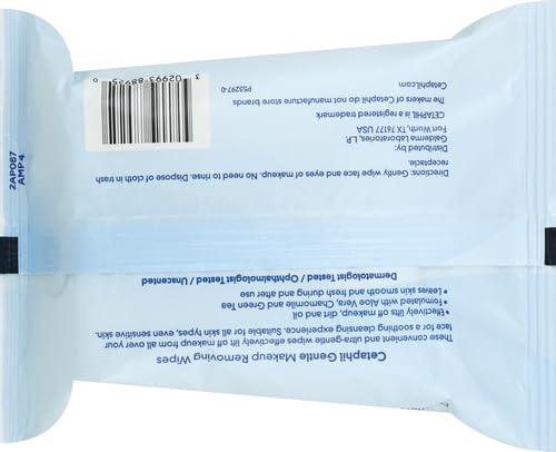 Cetaphil Gentle Waterproof Makeup Remover, Oil-Free Formula Suitable for Sensitive Skin, 6.0 Fluid Ounce(25 Count (Pack of 12))