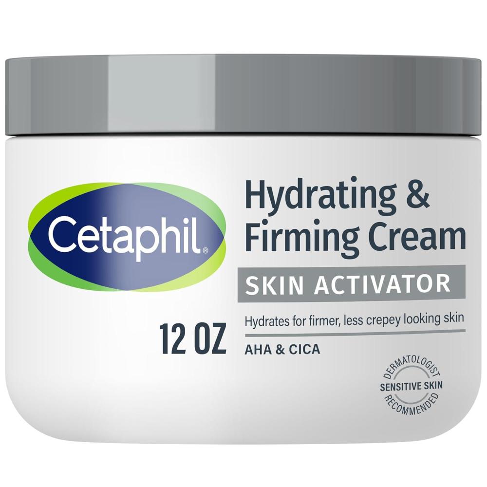 Cetaphil Skin Activator Hydrating & Firming Body Cream 12oz, Mandelic Acid (AHA) and Centella Asiatica (CICA) Cream, Hydrates and Firms Aging Skin, Anti-Aging Skincare, 12 oz(12 Ounce (Pack of 1))