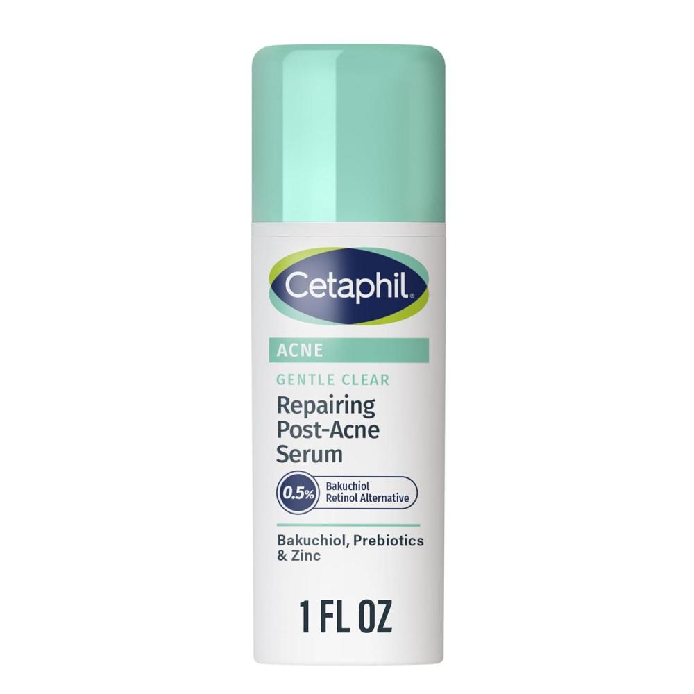 CETAPHIL Gentle Clear Repairing Post-Acne Serum, Retinol Alternative, Oil Free Serum for Sensitive Skin, 1 Fl Oz, Bakuchiol, Improves Skin Tone & Post-acne Marks, Dermatologist Recommended Brand