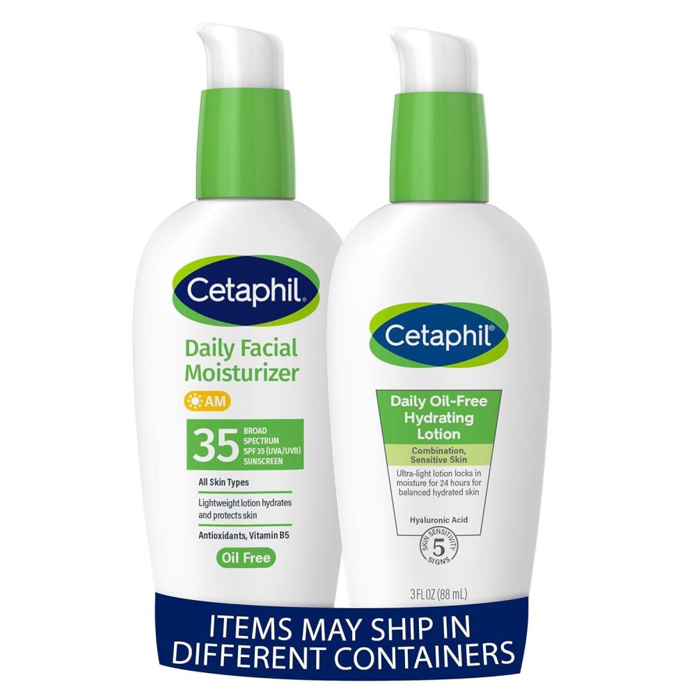 Cetaphil Daily Hydrating Lotion for Face, Hyaluronic Acid, 3 oz Face Moisturizer, Daily Oil Free Facial Moisturizer with SPF 35, For Dry or Oily Combination Sensitive Skin, Fragrance Free