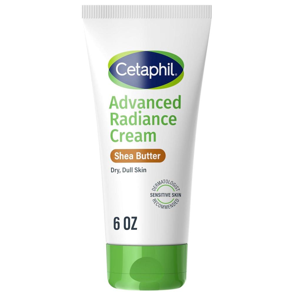 Cetaphil Advanced Radiance Cream with Shea Butter, 6 oz, For Dry, Dull Skin, More Radiant Skin, 48 Hour Hydration, All Skin Tones & Types, Hypoallergenic, Fragrance Free(6 Ounce (Pack of 1))