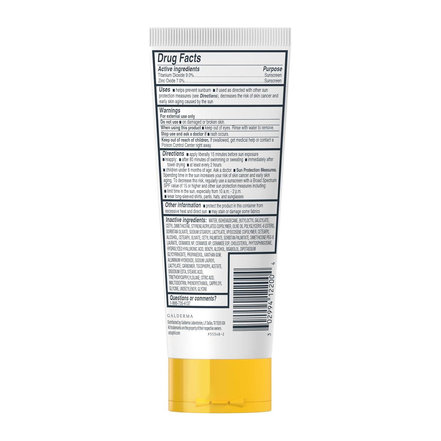 Cetaphil Sheer Mineral Sunscreen Stick for Face & Body, 0.5oz, 100% UVA/UVB Mineral Sunscreen: Zinc Oxide & Titanium Dioxide, Broad Spectrum SPF 50, For Sensitive Skin(NEW SPF 50 Lotion)