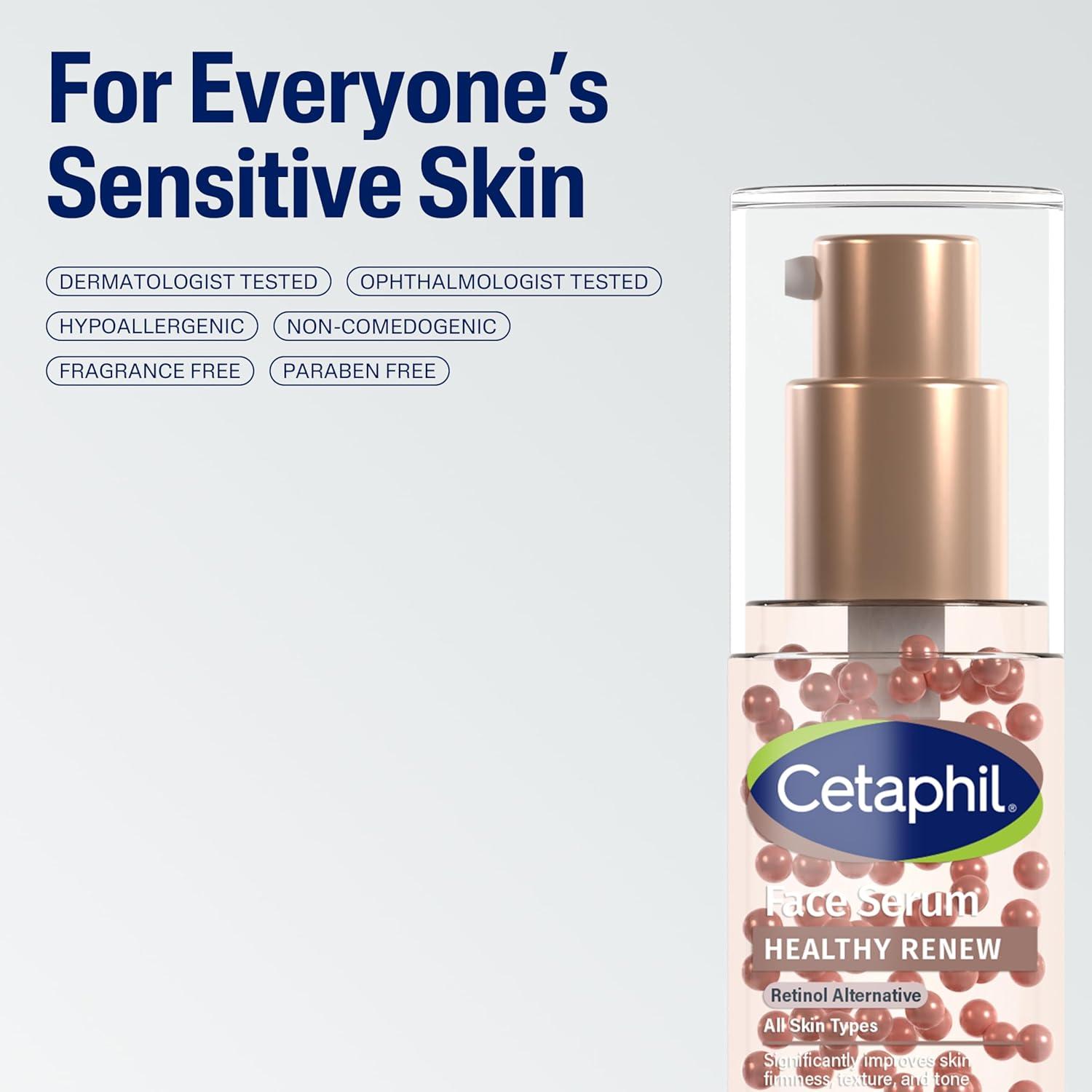 Cetaphil Healthy Renew Anti Aging Face Serum 1 Oz, Retinol Alternative Serum for Face with Niacinamide & Peptides, Skincare for Sensitive Skin with Vitamin B Complex, Fragrance Free(NEW 1oz)