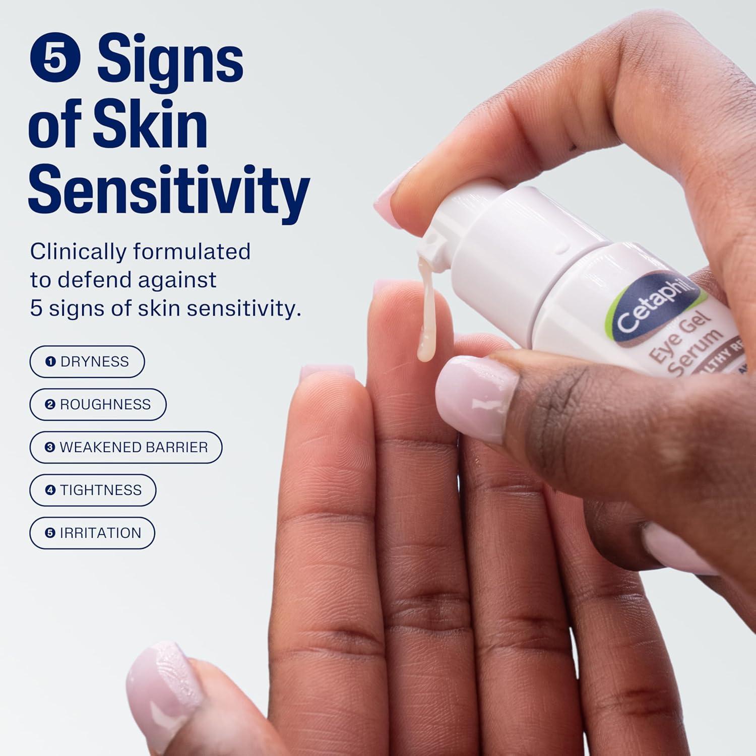 Cetaphil Healthy Renew Hydrating Eye Gel Serum 0.5 Oz, 24Hr Under Eye Cream for Anti Aging, Reduces the Appearance of Dark Circles and Wrinkles, Retinol Alternative Peptide Serum, For Sensitive Skin