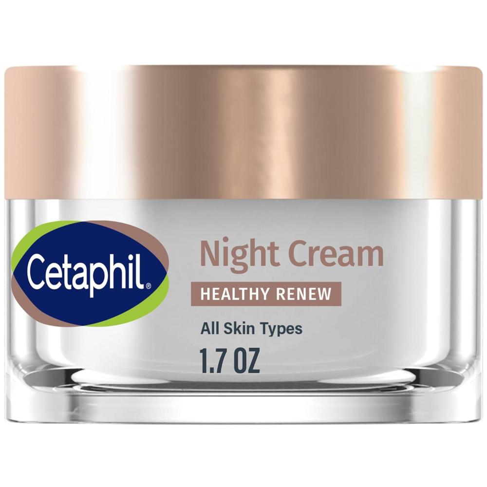 Cetaphil Healthy Renew Skin Tightening Night Cream 1.7 Oz, Wrinkle Repair Cream for Face with Peptides, Retinol Alternative Cream For Sensitive Skin, Fragrance Free