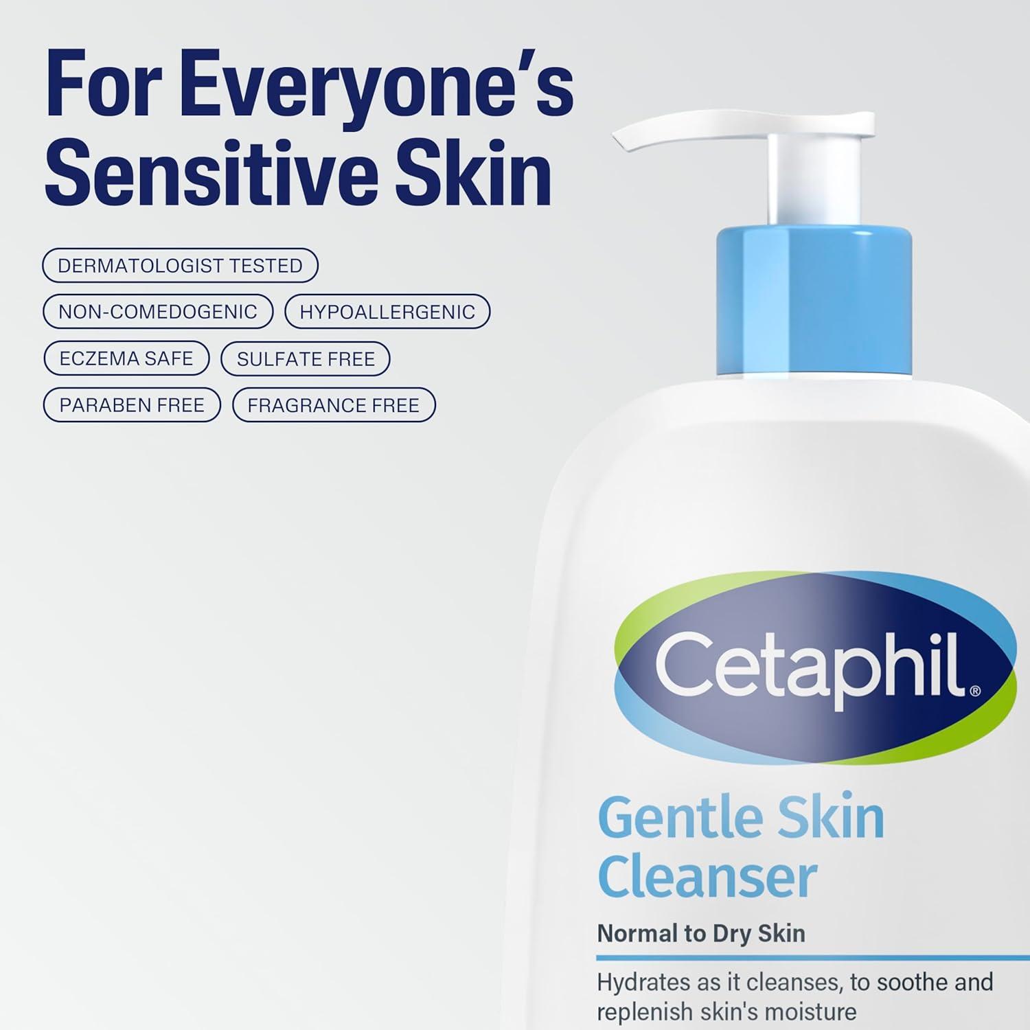 Cetaphil Face Wash, Hydrating Gentle Skin Cleanser for Dry to Normal Sensitive Skin, 20 oz, Fragrance Free, Soap Free and Non-Foaming(20oz (Pack of 1))