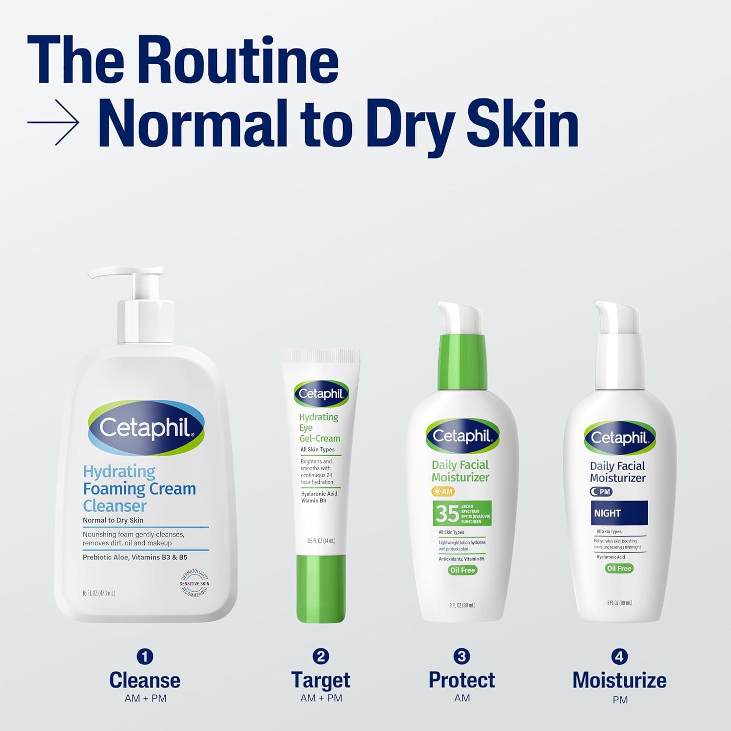 Cetaphil Cream to Foam Face Wash, Hydrating Foaming Cream Cleanser, 16 oz, For Normal to Dry, Sensitive Skin, with Soothing Prebiotic Aloe, Hypoallergenic, Fragrance Free(Unscented)