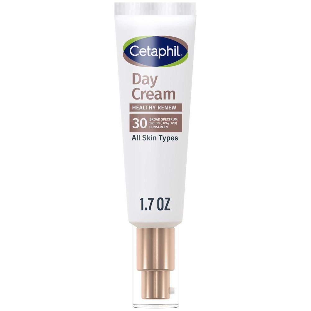 Cetaphil Healthy Renew Moisturizing Day Cream 1.7 Oz, Daily Moisturizer with SPF 30, Skin Tightening Anti Wrinkle Cream for Face with Peptides, Fragrance Free, Retinol Alternative For Sensitive Skin(1.7 Ounce (Pack of 1))