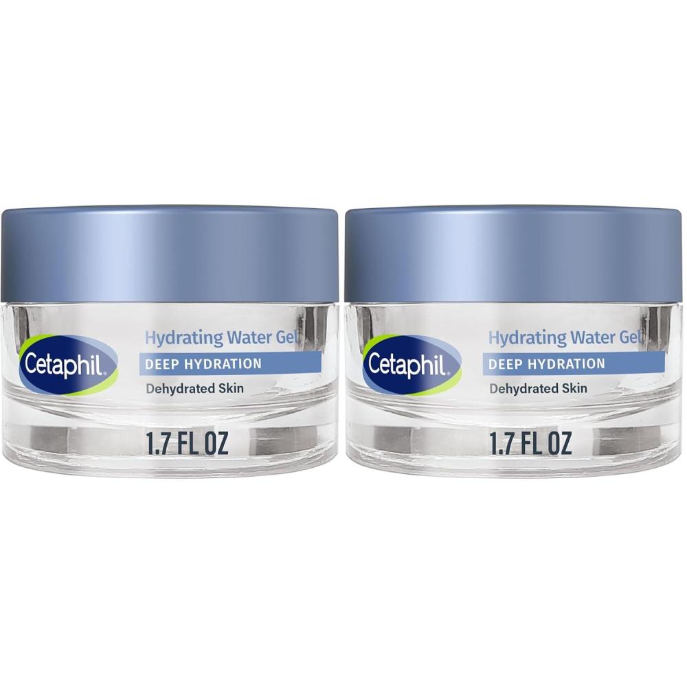 Cetaphil Deep Hydration Skin Restoring Water Gel with Hyaluronic and Polyglutamic Acid, Face Moisturizer, 72 Hour Hydration, For Dry, Dehydrated Sensitive Skin, Fragrance Free, 1.7 oz, Fragrance Free(1.7 Ounce (Pack of 2))