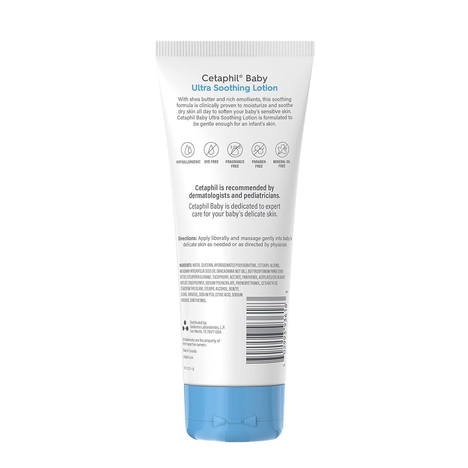 Cetaphil Baby Ultra Soothing Lotion with Shea Butter, Moisturize and Soothe Dry Skin,8 oz(Baby)