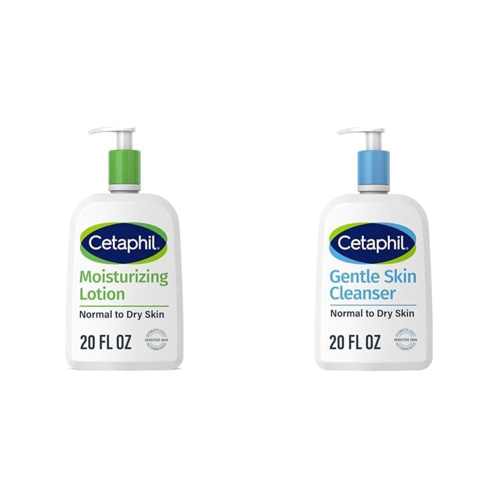 Cetaphil Body Moisturizer, Hydrating Moisturizing Lotion for All Skin Types and Face Wash by CETAPHIL, Hydrating Gentle Skin Cleanser for Dry to Normal Sensitive Skin, NEW 20oz