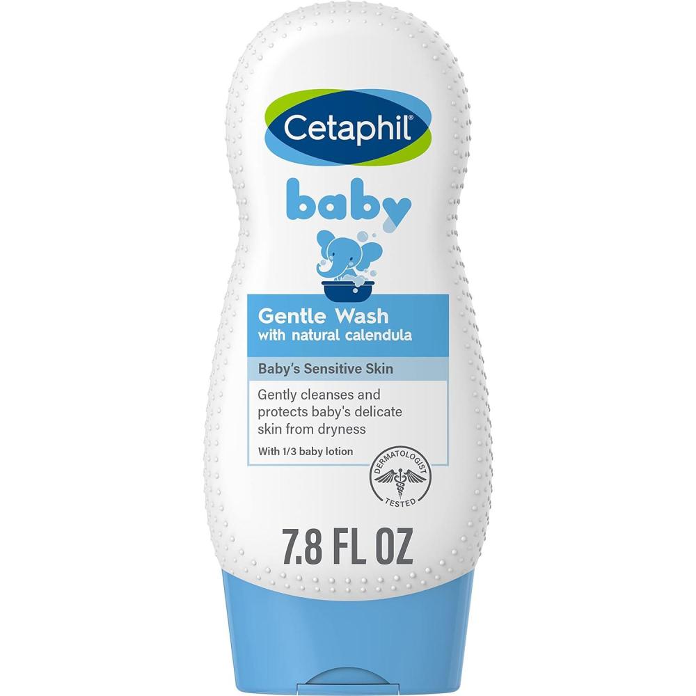 Cetaphil Baby Body Wash with Half Baby Lotion, Gentle Wash with Organic Calendula, Soothes Dry, Sensitive Skin for Everyday Use, Gentle Fragrance, Soap Free, Hypoallergenic, 7.8oz(7.8 Fl Oz (Pack of 1))
