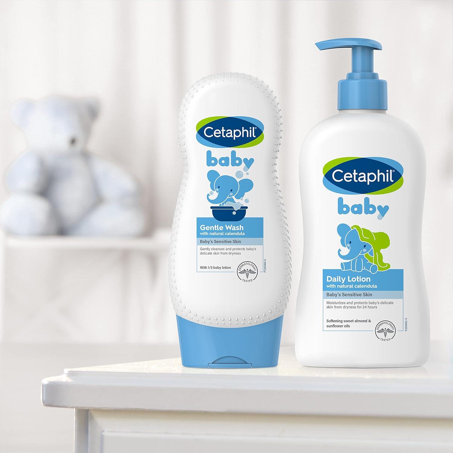 Cetaphil Baby Body Wash with Half Baby Lotion, Gentle Wash with Organic Calendula, Soothes Dry, Sensitive Skin for Everyday Use, Gentle Fragrance, Soap Free, Hypoallergenic, 7.8oz(7.8 Fl Oz (Pack of 1))