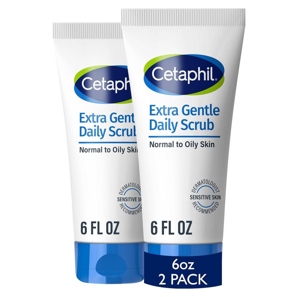 Exfoliating Face Wash, Extra Gentle Daily Face Scrub, Gently Exfoliates & Cleanses, For All Skin Types, Non-Irritating & Hypoallergenic, Suitable For Sensitive Skin, 6 Fl Oz, Pack of 2(6 Fl Oz (Pack of 2))