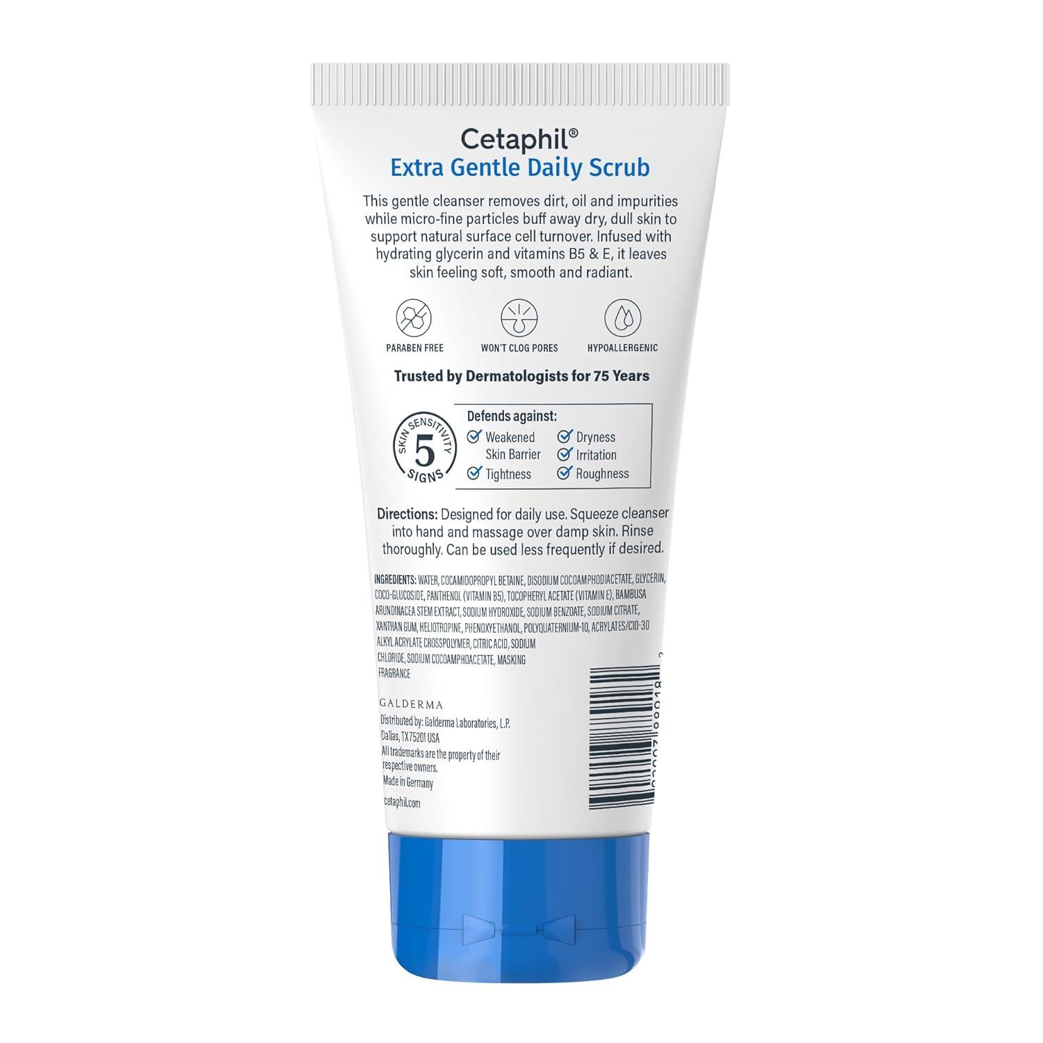 Exfoliating Face Wash, Extra Gentle Daily Face Scrub, Gently Exfoliates & Cleanses, For All Skin Types, Non-Irritating & Hypoallergenic, Suitable For Sensitive Skin, 6 Fl Oz, Pack of 2(6 Fl Oz (Pack of 2))