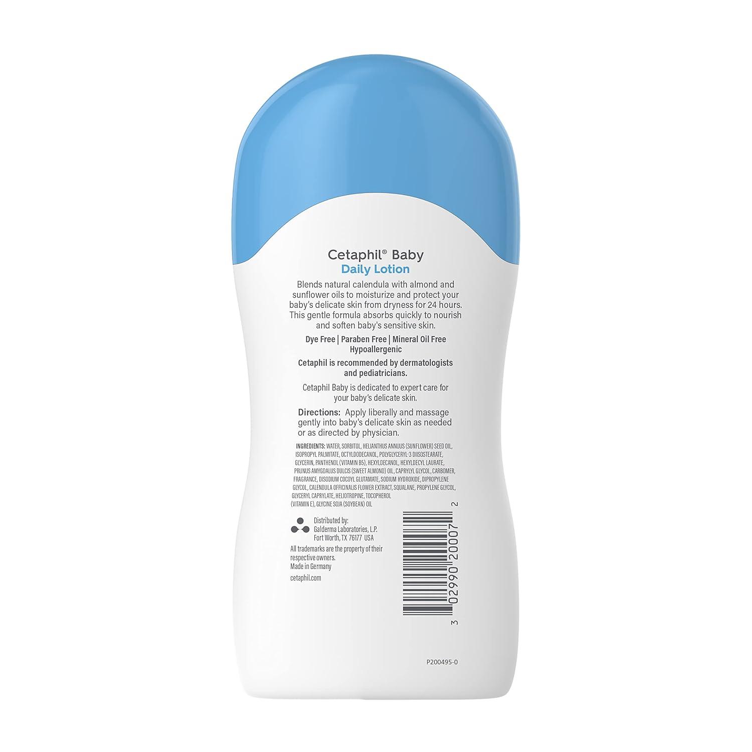 Cetaphil Baby Daily Lotion with Organic Calendula, Hypoallergenic, Sweet Almond & Sunflower Oils,6.7 Fl. Oz (Packaging May Vary)(Almond)