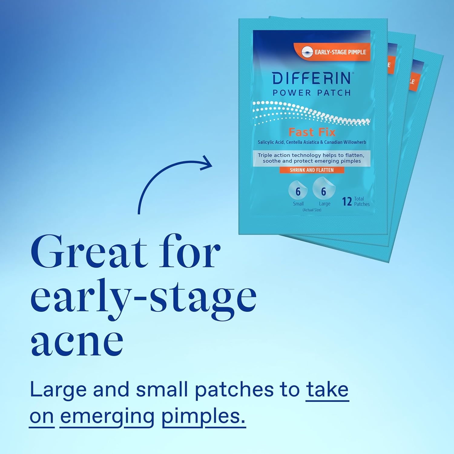 Differin Acne Patches, Pimple Patches for Acne Prone Skin, Formulated with Salicylic Acid and Centella, Fast Triple Action Power Patch for Day & Night, Dermatologist Tested, 36 Count(36 Count (Pack of 1))