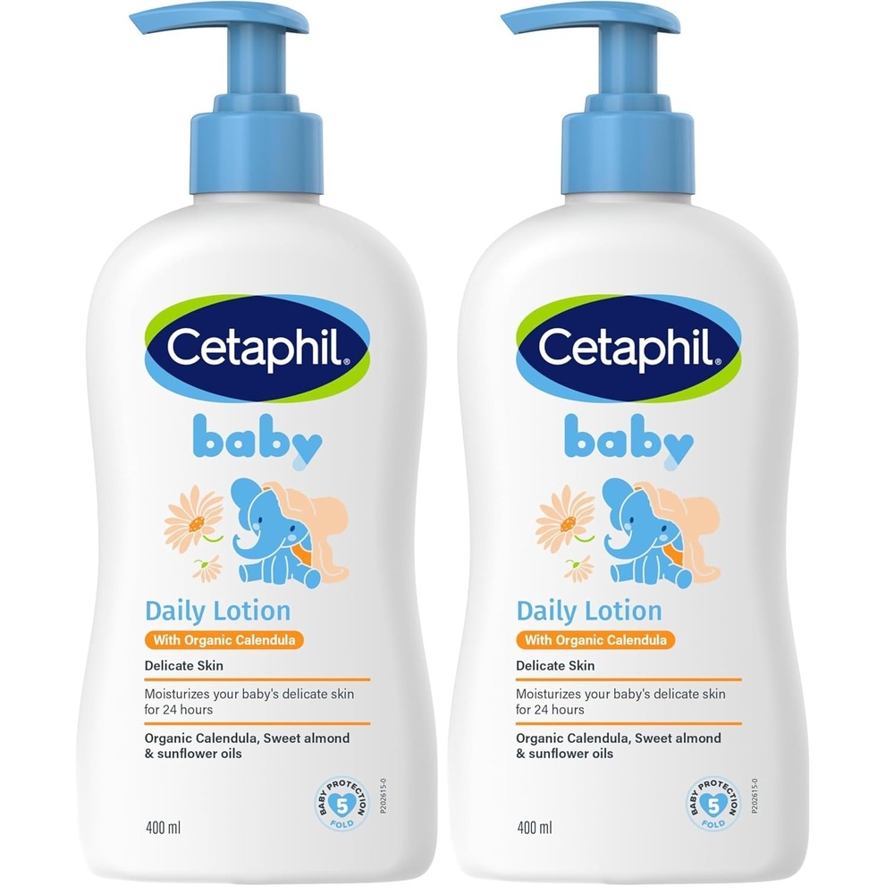 Cetaphil Baby Daily Lotion, Organic Calendula, Sensitive Skin, 13.5 fl oz(13.5 Ounce (Pack of 2))