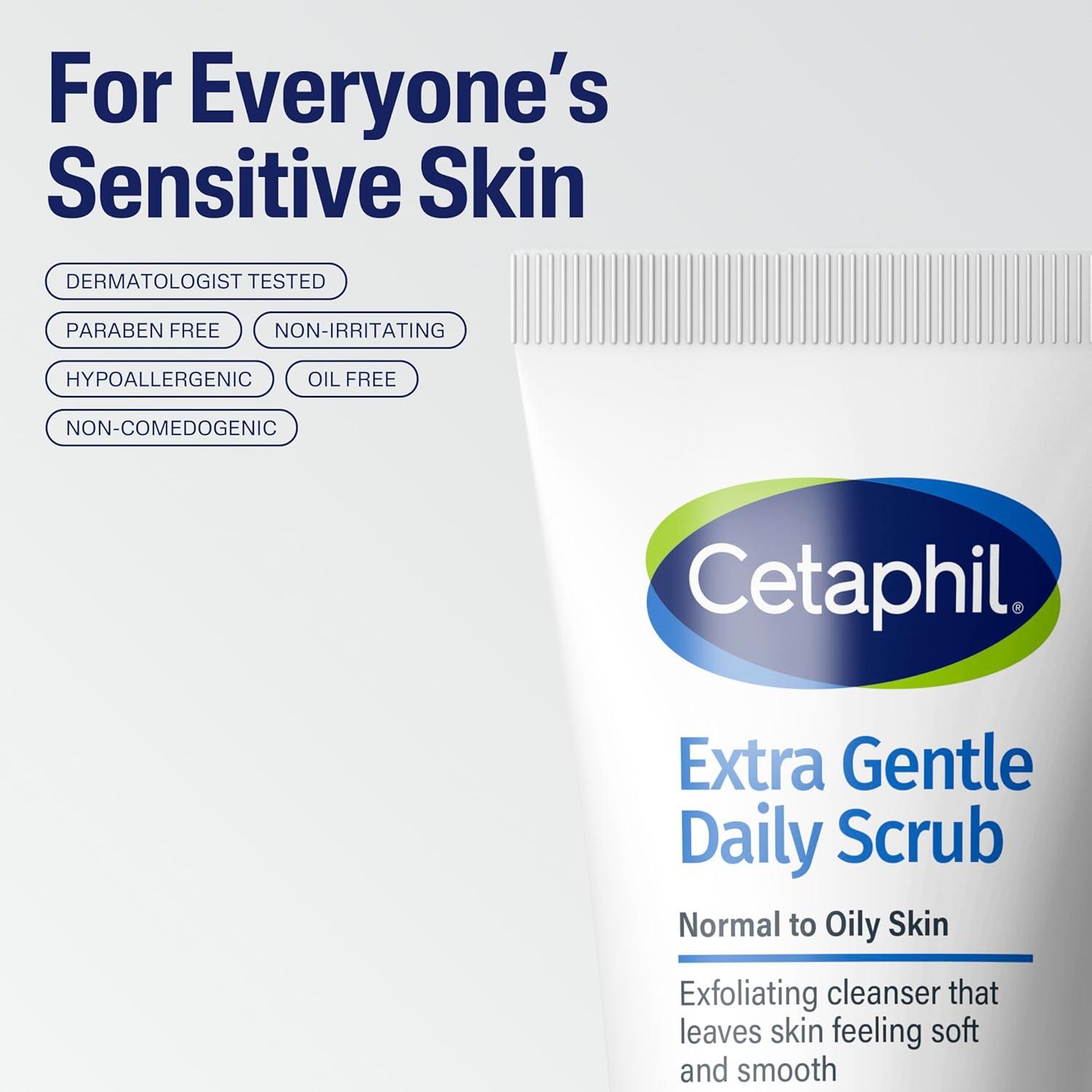 Exfoliating Face Wash, Extra Gentle Daily Face Scrub, Gently Exfoliates & Cleanses, For All Skin Types, Non-Irritating & Hypoallergenic, Suitable For Sensitive Skin, 6 Fl Oz, Pack of 2(6 Fl Oz (Pack of 4))