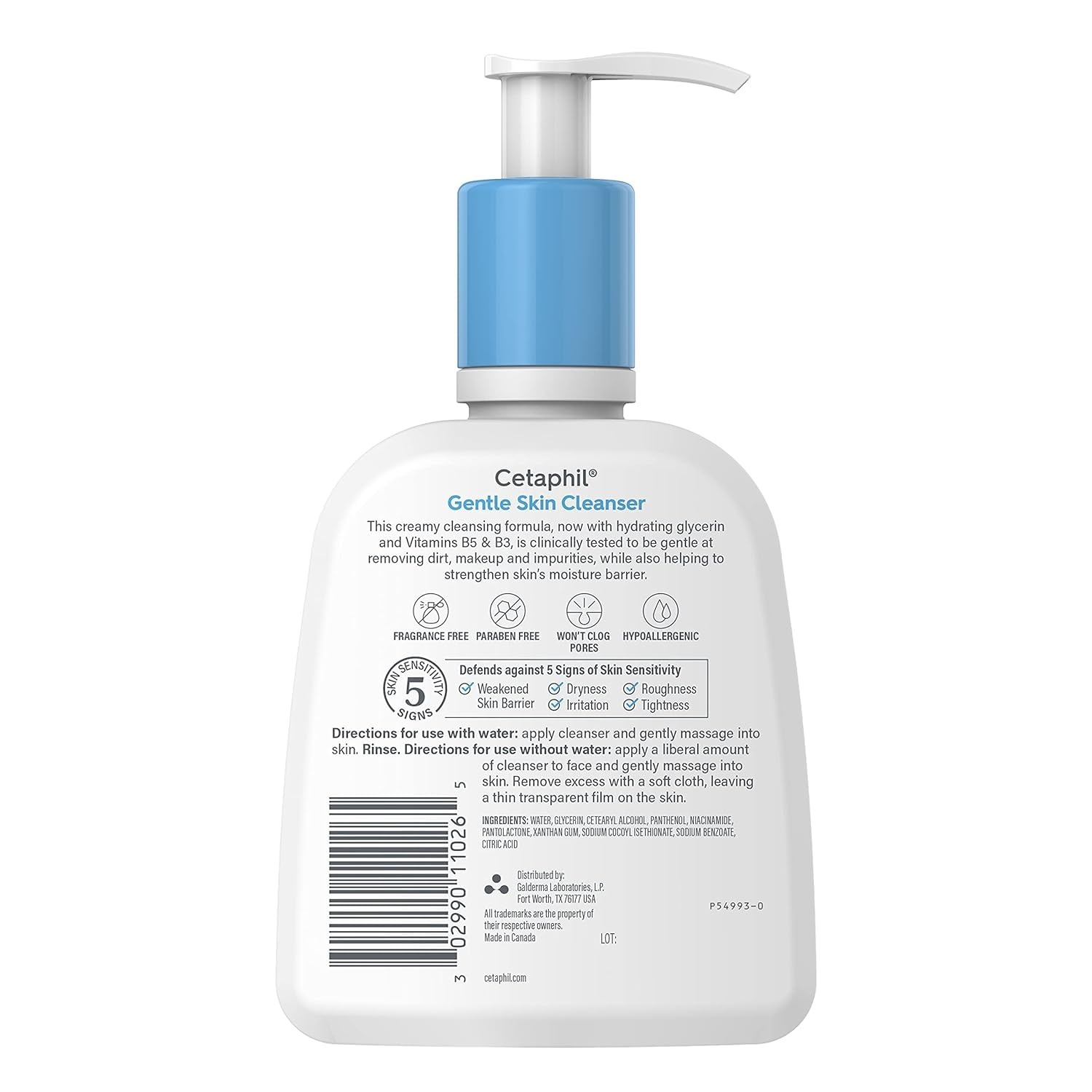 Cetaphil Oil Free Gentle Foaming Cleanser For Dry to Normal, Sensitive Skin, 8oz Pack of 2, Made with Glycerin and Vitamins B5 and E, Dermatologist Tested, Hypoallergenic, Soap and Fragrance Free(OLD 8oz  Pack of 3)
