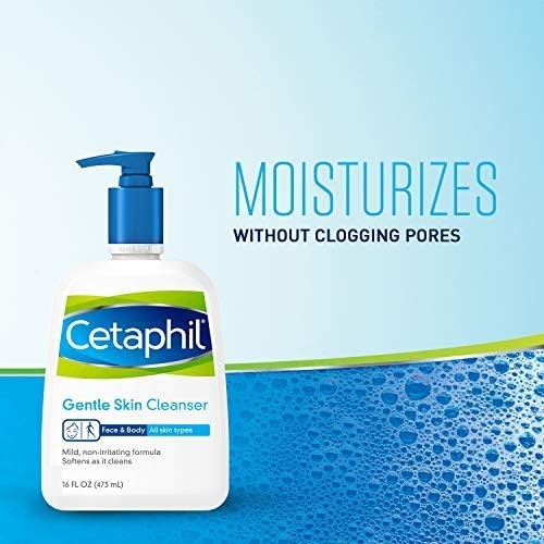 Cetaphil Oil Free Gentle Foaming Cleanser For Dry to Normal, Sensitive Skin, 8oz Pack of 2, Made with Glycerin and Vitamins B5 and E, Dermatologist Tested, Hypoallergenic, Soap and Fragrance Free(OLD 16oz  Pack of 2)