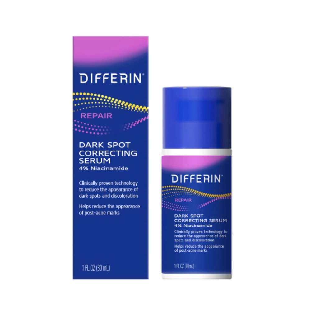 Differin Dark Spot Correcting Face Serum, Dark Spot Correcting Serum by the makers of Differin Gel, Gentle Skin Care for Acne Prone Sensitive Skin, 1 oz (Packaging May Vary)(Dark Spot Serum)