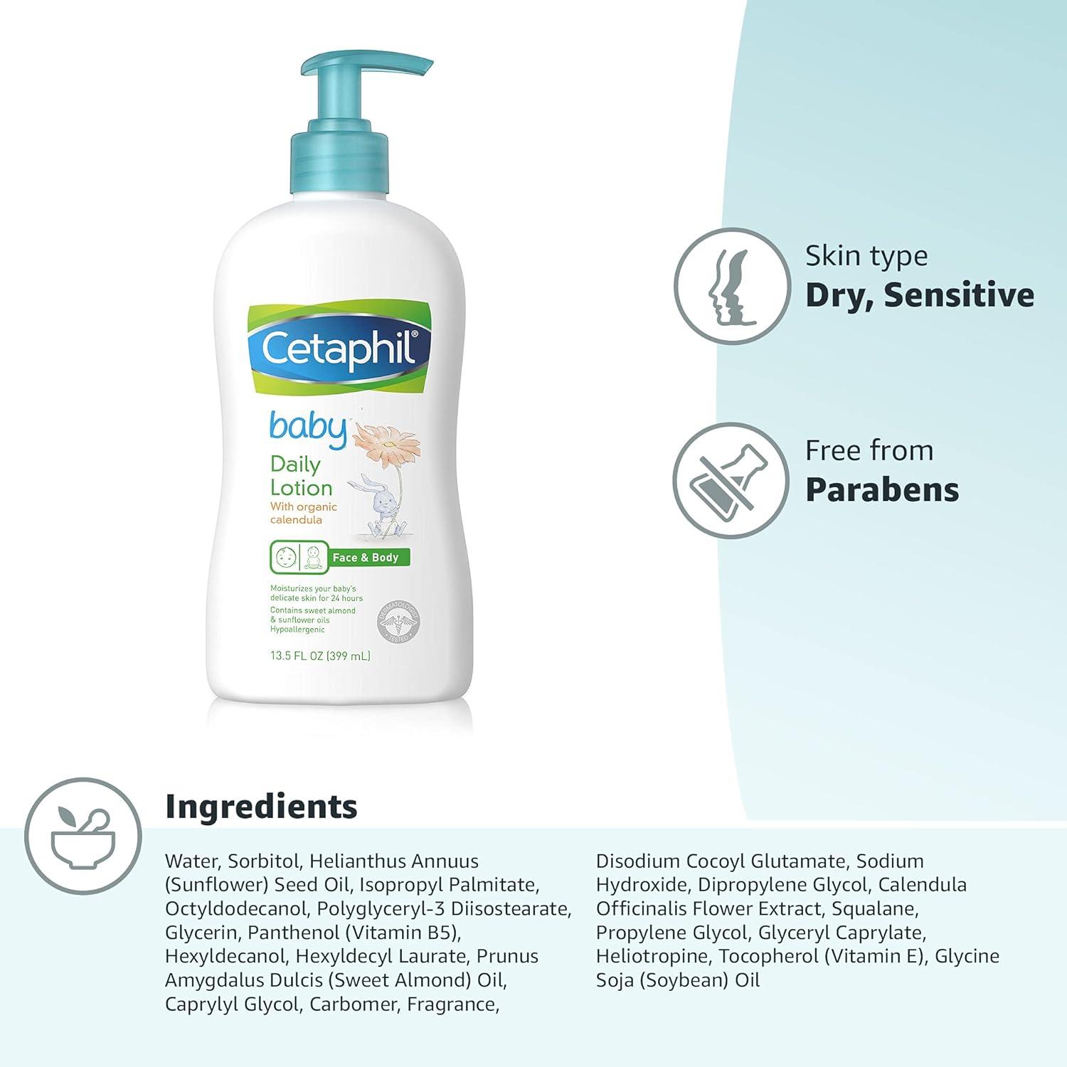 Baby Soothe & Protect Cream with Allantoin Skin Protectant, 6 oz, Prevents Dry, chaffed or Cracked Skin, Baby Cream moisturizes for 24 Hours, Non-Greasy (Packaging May Vary)(13.5oz  Daily Lotion)